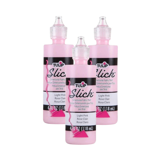 3 x Tulip Dimensional Fabric Paint Slick Light Pink 118ml 3 Pack