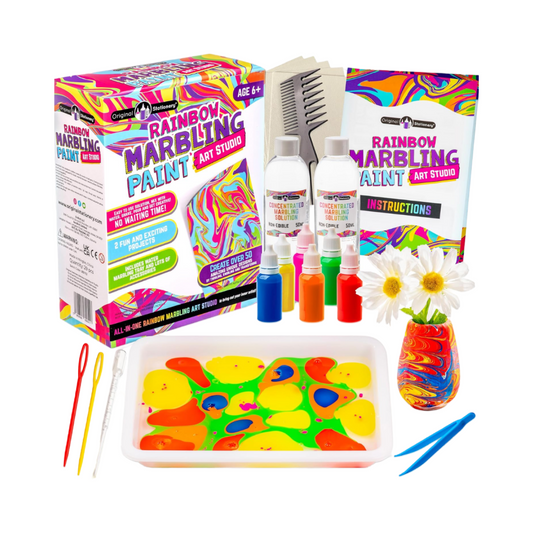 Original Stationery Rainbow Marbling Paint Art Kit, Art Set for Kids 6-12