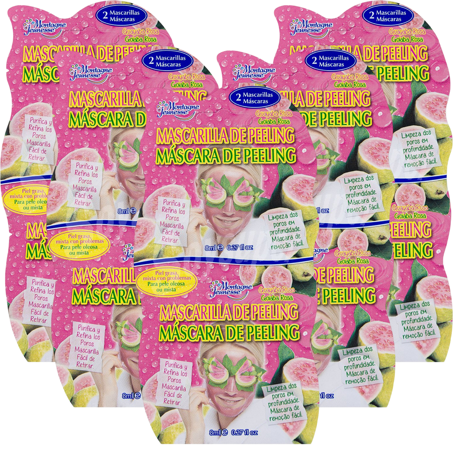 5 Pack 7th Heaven Pink Guava Peel - Off Mask 8ml