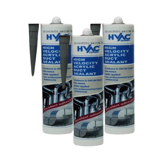 3 x HVAC System High Velocity Acrylic Duct Sealant Grey 280ml