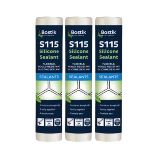 3 x BOSTIK S115 Flexible, Mould Resistant Silicone Sealant Brown 310ml