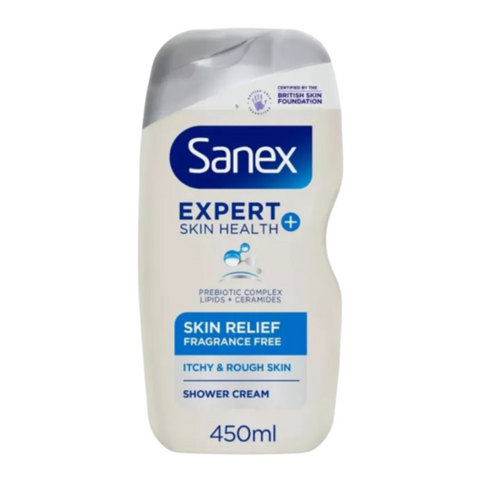 Sanex Expert Skin Health+ Skin Relief Fragrance Free Shower Cream 450ml