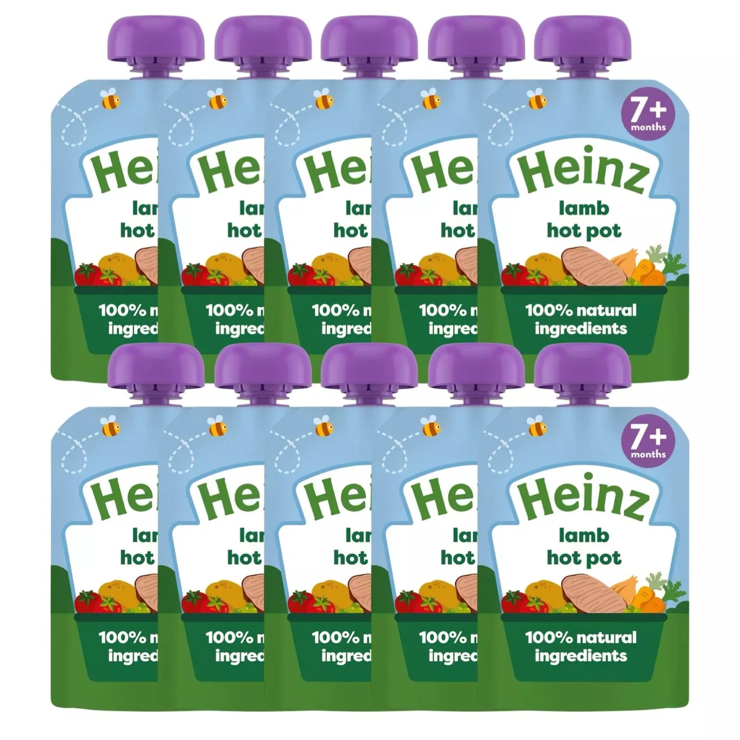 Pack Of 10 Heinz Lamb Hot Pot Baby Food Pouch 130g