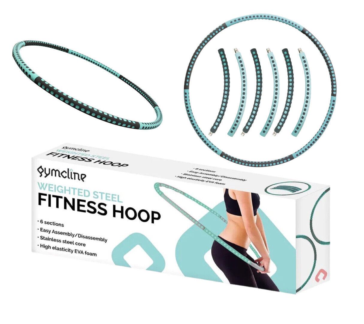 Gymcline Weighted Steel Fitness Hoop With 6 Sections 830g